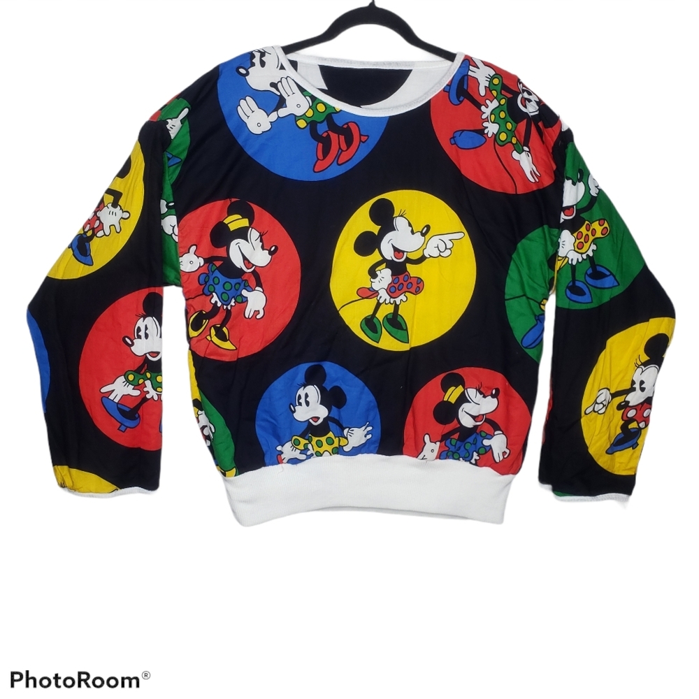 Rare 80s Disney Mickey & Minnie Reversible Sweatshirt